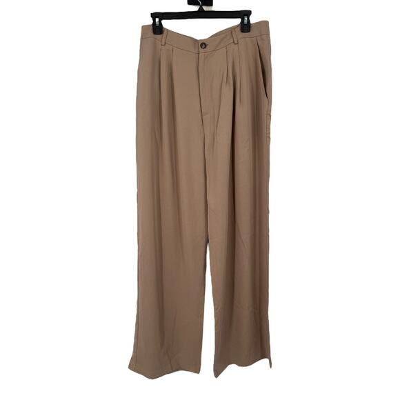 Reformation Mason high waist wide leg Pants tan size 12 - Picture 2 of 9